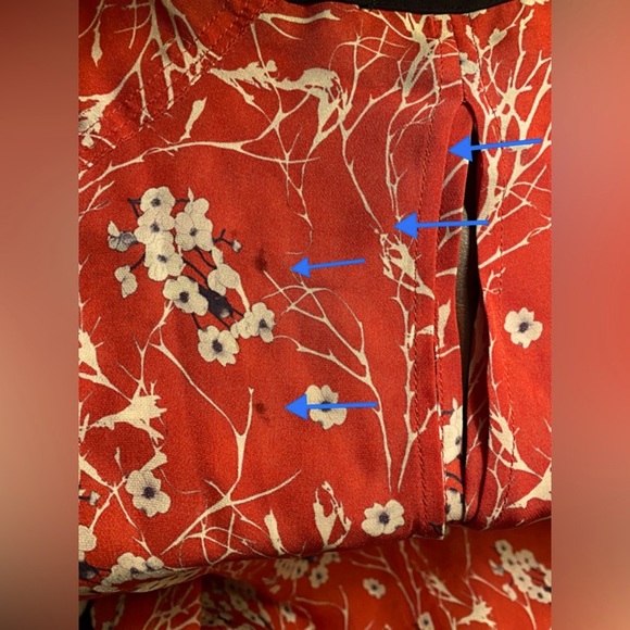 A.L.C. Cherry 🍒 Blossom Silk Chiffon Top Blouse Sleeveless ***With Defec… - Picture 9 of 13